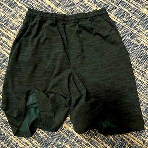 Lululemon gym shorts - mens M - green and black - great condition